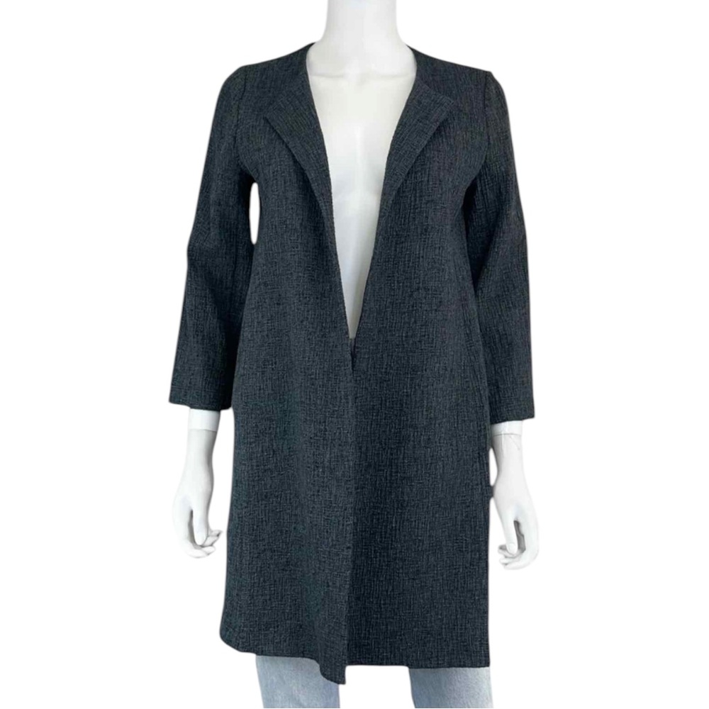 EILEEN FISHER Charcoal Long Jacket Size XXS F0272